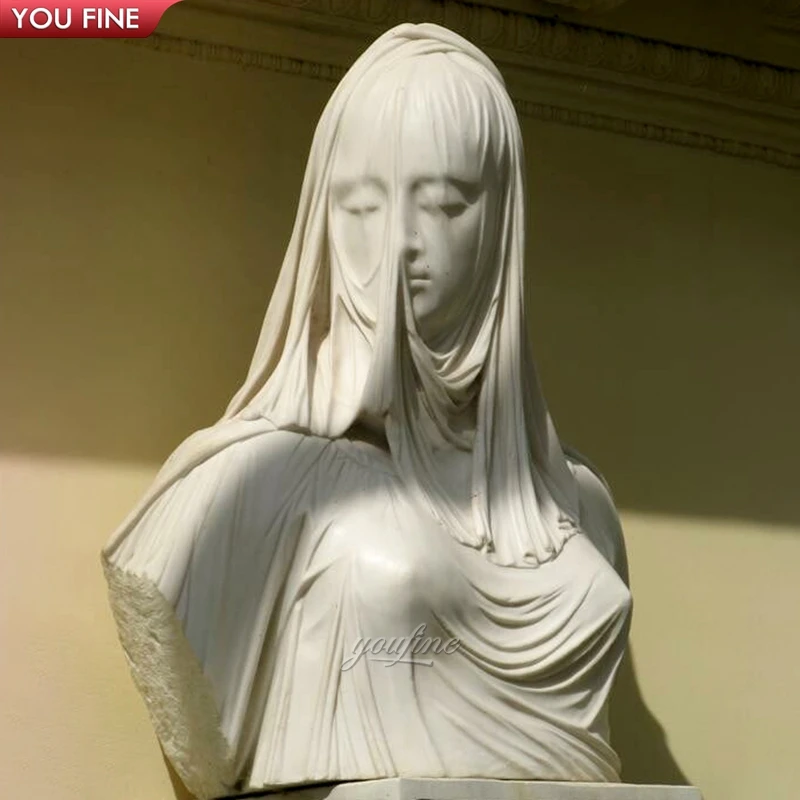 精巧な手彫りの庭園用大理石「覆面少女」胸像| Alibaba.com