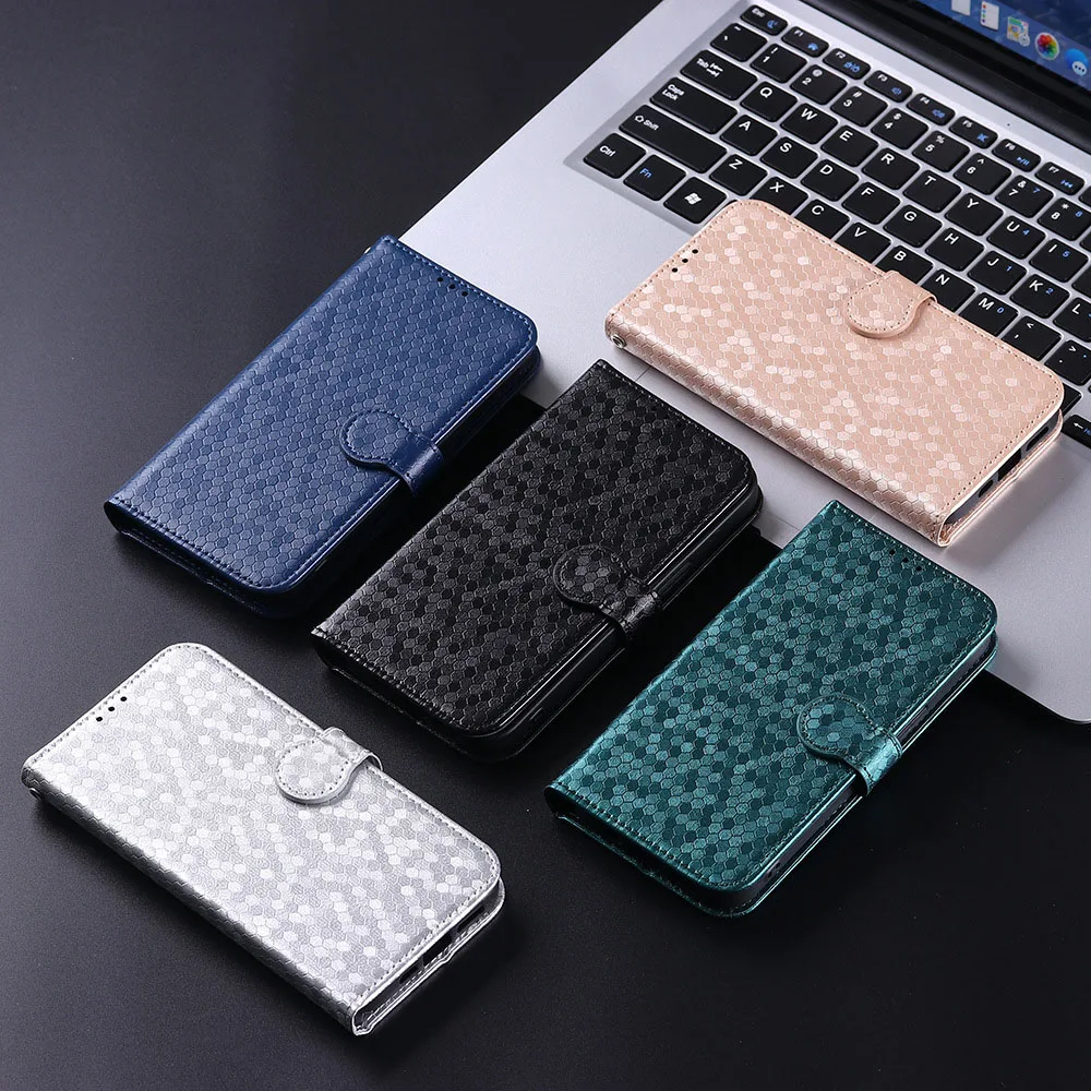 Laudtec Sjk891 Wallet Card Phone Case Lanyard Wave-Point Pattern Simple Business Cover Luxury Skin Friendly For Moto G35 45 55