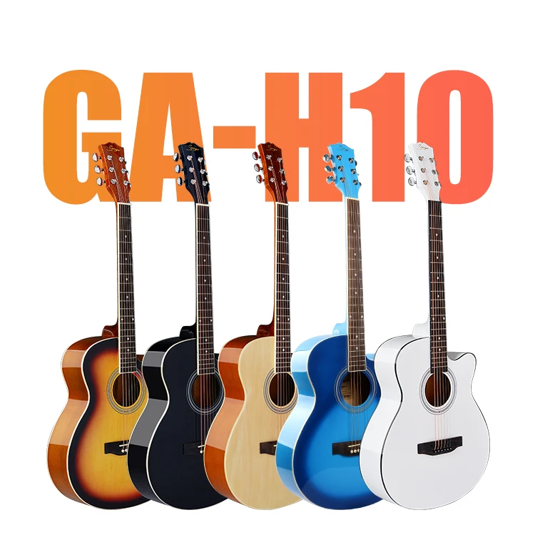 Wholesale Good Quality 40 Inch Basswood Color Acoustic Guitar For
