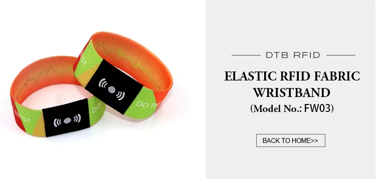 New Arrival Polyester Adjustable Custom Printable Elastic NFC RFID N-TAG Fabric Woven Wristband For Theme Park