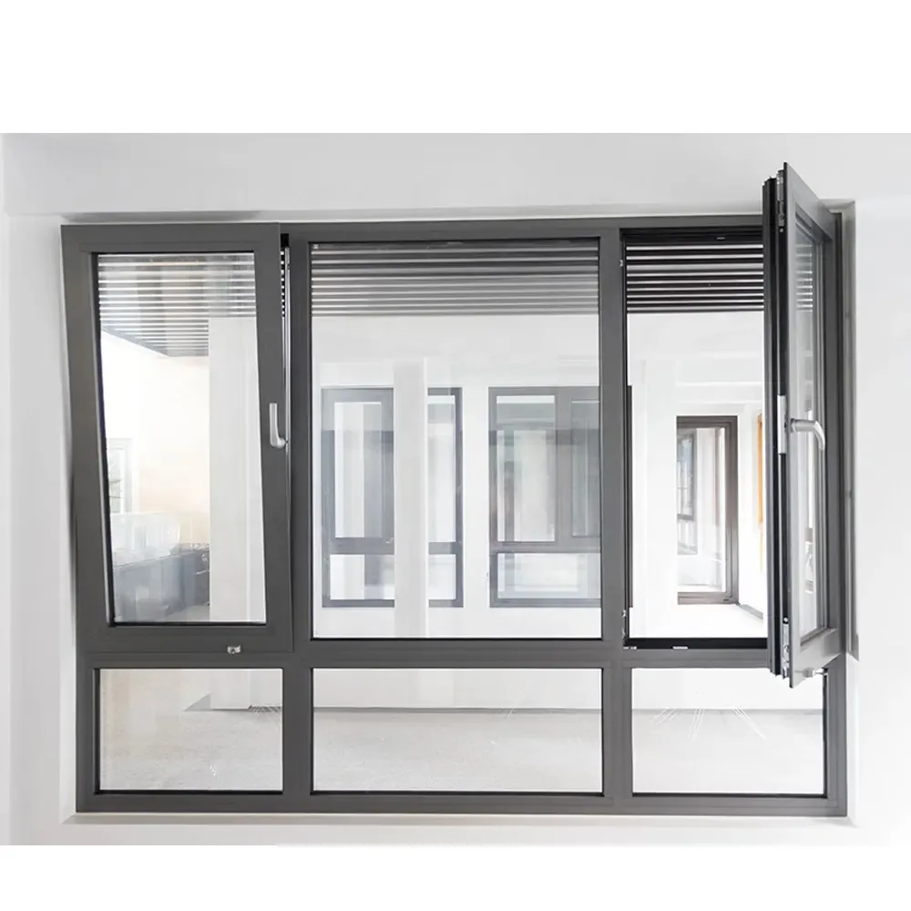 Minglei German standard aluminum tilt and turn passive window triple pane windows