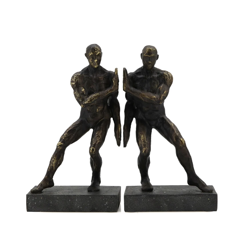 European Style Abstract Man Figurine Bookends Set Office Living Room For Home Interior Decor