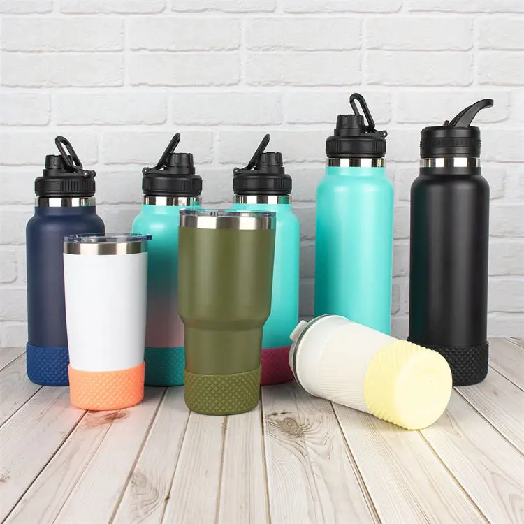 Protective Diamond Texture Silicone Boot Compatible  Tumbler 40oz Water Bottle Hydre Dipped Printing Sleeve Cover