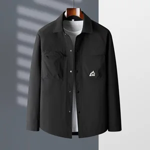 Spring and Autumn Casual Motorcycle Jacket Loose Plaid Plus Size Thin Crocheted Workwear for Men