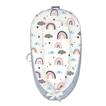 Newborn baby lounger baby bedding bed can be disassembled and washed portable chair with baby cartoon basket sleeping basket bed