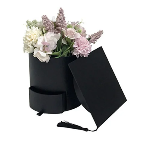 Round Bucket Drawer Box Flower Box Doctor Hat Graduation Flower Box