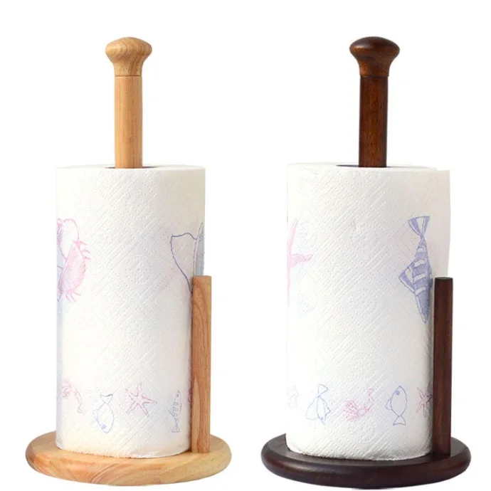 Wood Tissue Holder Kitchen Roll Paper Towel Holder Tissue Napkins