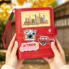 Cuaderno estampado rojo/fieltro