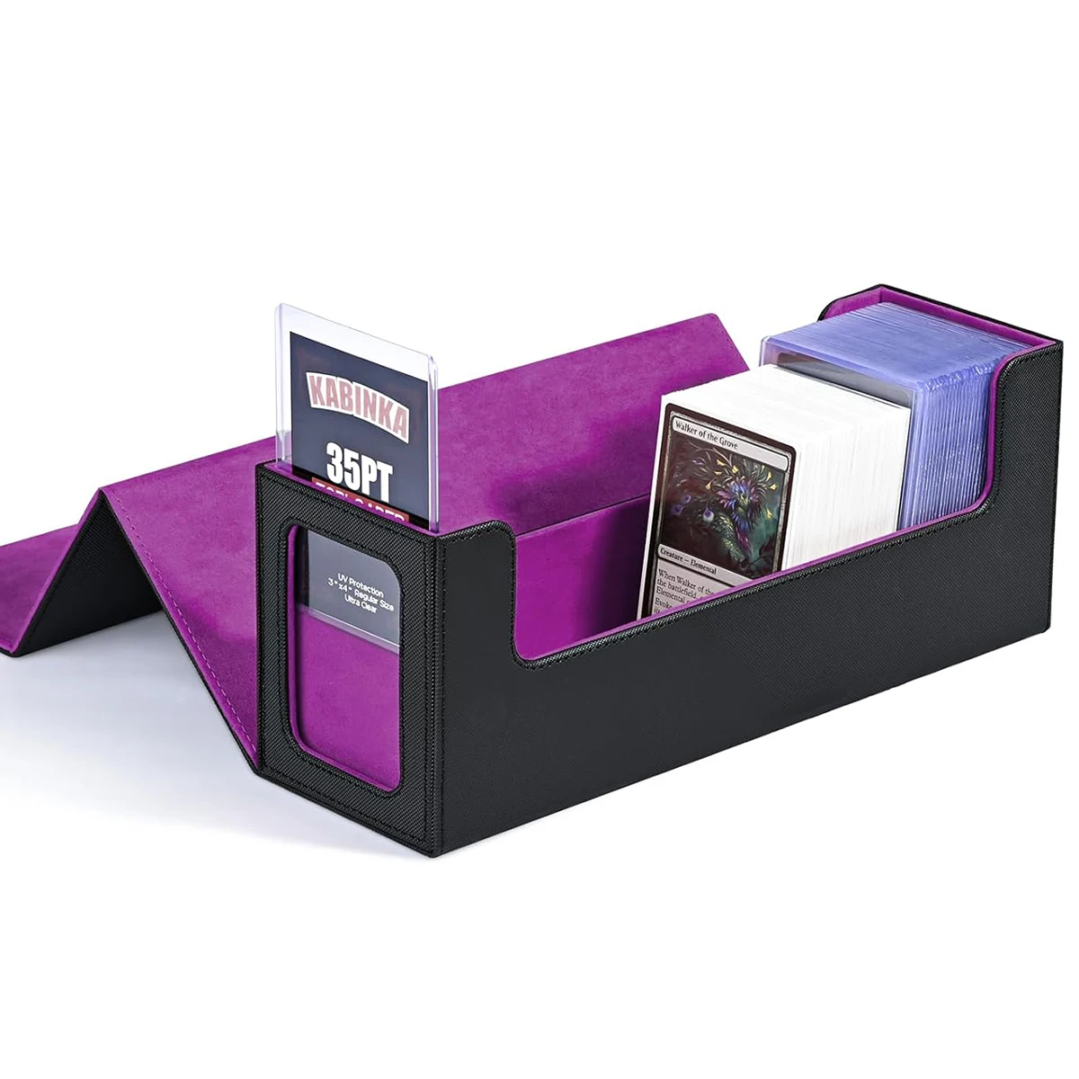 Torson 35PT High Transparent PU Leather TopLoader Card Holder for Yugioh Games Magnet Window Display Deck Box for Playing Cards Torson 35PT High Transparent PU Leather TopLoader Card Holder for Yugioh Games Magnet Window Display Deck Box for Playing Cards