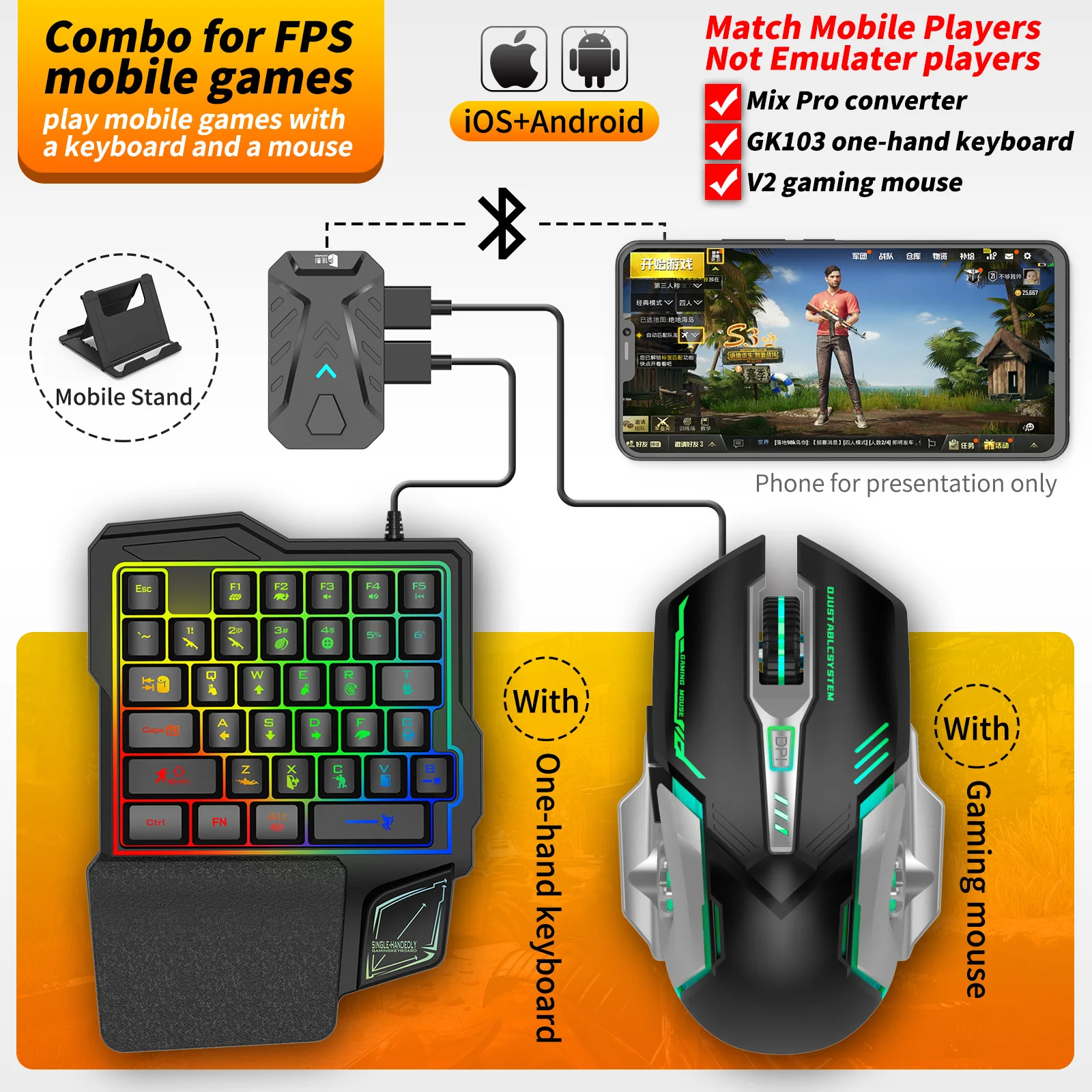 Pubg геймпад контроллер игровая клавиатура конвертер мыши для android фото 13