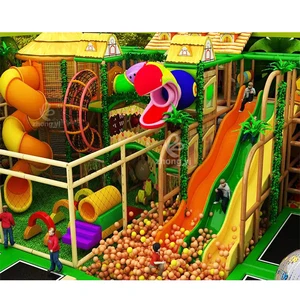 ABAM High Quality Kids JungleTheme Children Indoor Soft Indoor Playground Equipment with Big Slides for Sale