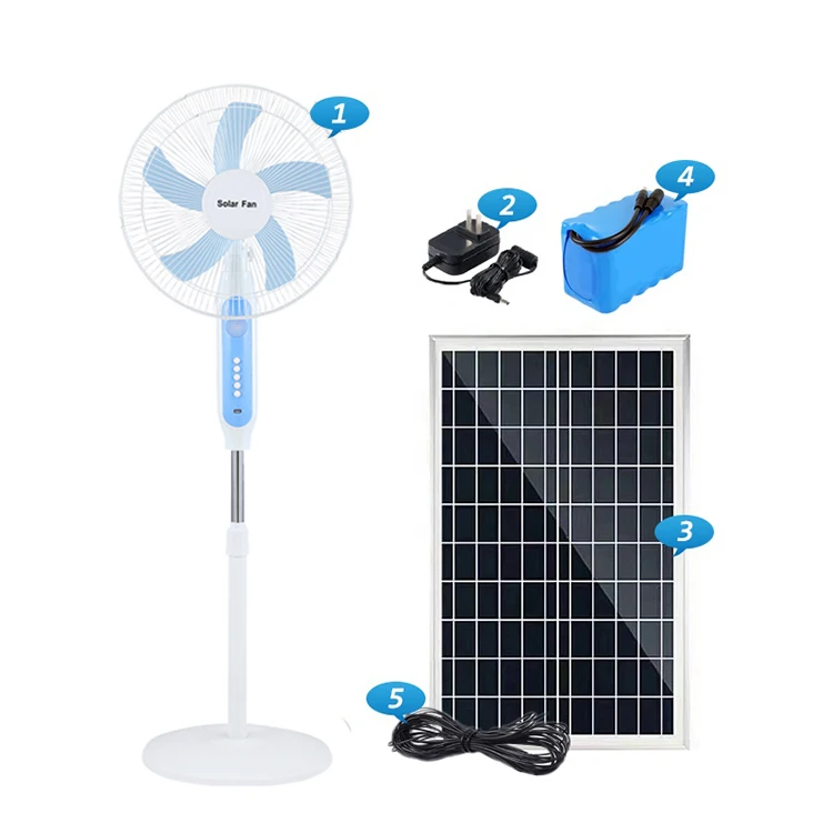 Rechargeable Fan with Solar Panel Table Desk Fan