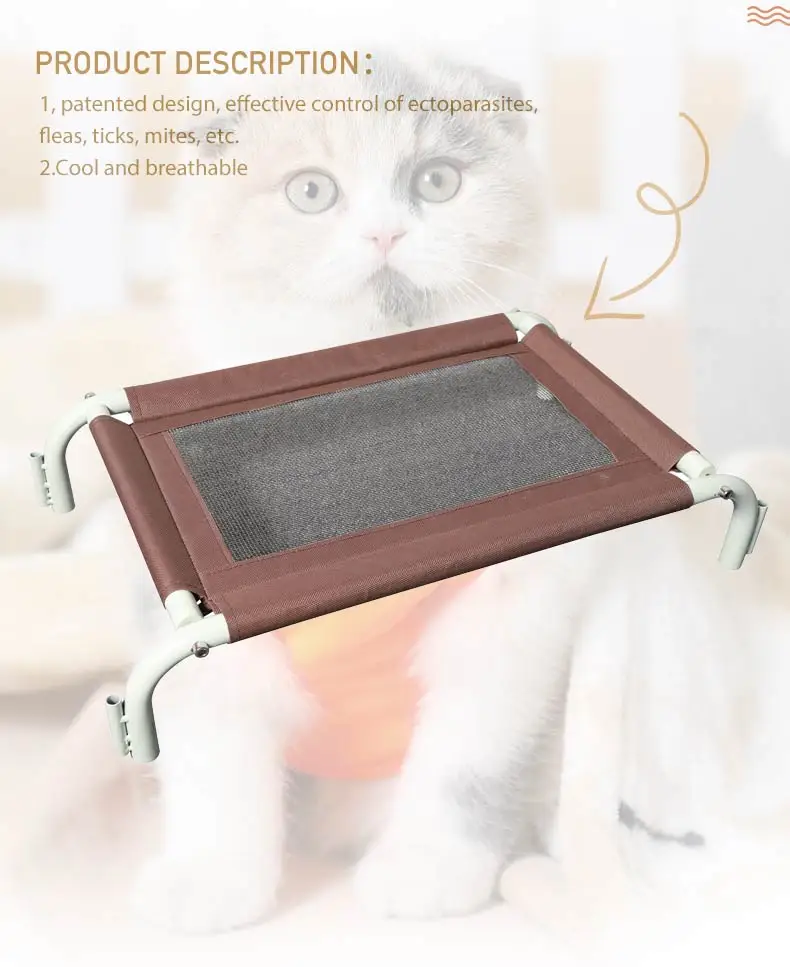 Folding Outdoor Portable Elevated Pet Bed Easy Carry Raised Dog Cot Dog