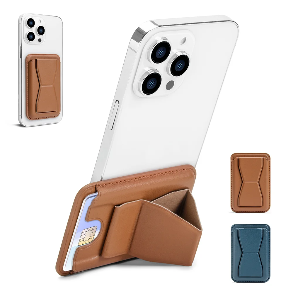 Pu Leather Phone Wallet Card Holder Stand Credit Card Holder