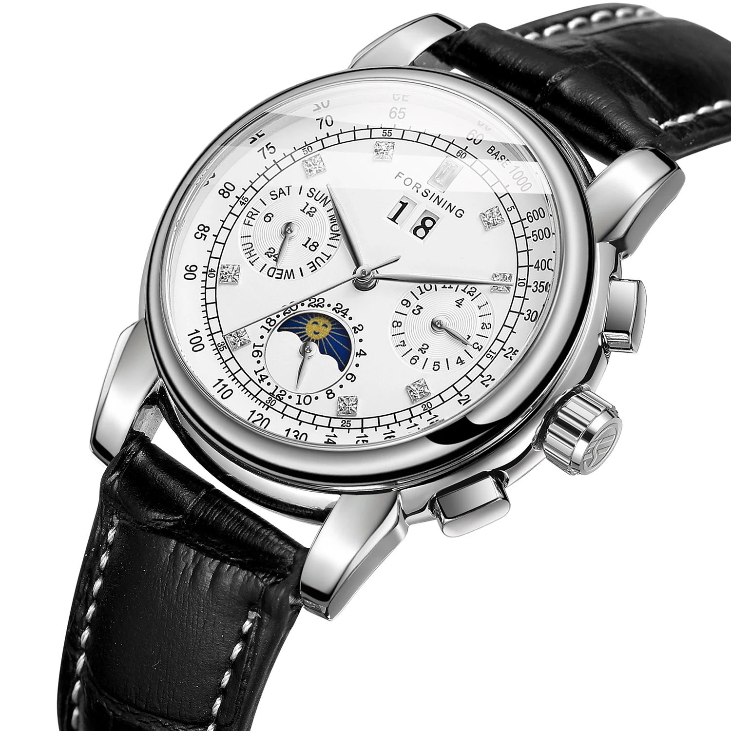 For New Arrival Women Sport Fashion Luxury Automatic Mechanical Skeleton Genuine Leather Strap Watch