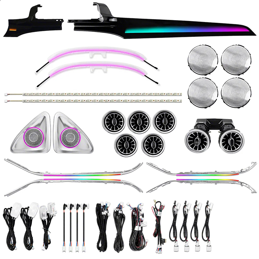 64 Colors Dynamic W205 Ambient Light For Mercedes-Benz C300 C400 C43 C63 C63S AMG Interior Lighting