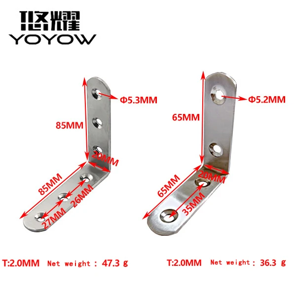 Stainless Steel Right-Angle Corner Bracket Connector Angle Code for for ...