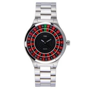 OEM Hot Sell Custom Luxury Luminous Pointer Men Casino Watch 316L Stainless Steel Limited Edition Roulette Watches Quartz