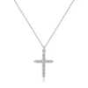 Silver brass cross necklace