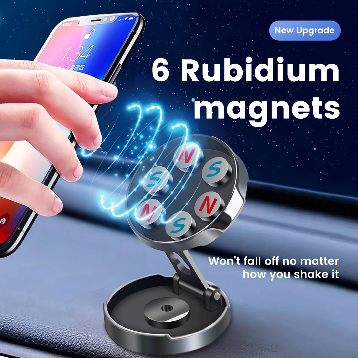 Folding Dashboard Mobile Phone Holder For Car 360 Rotation Air Vent