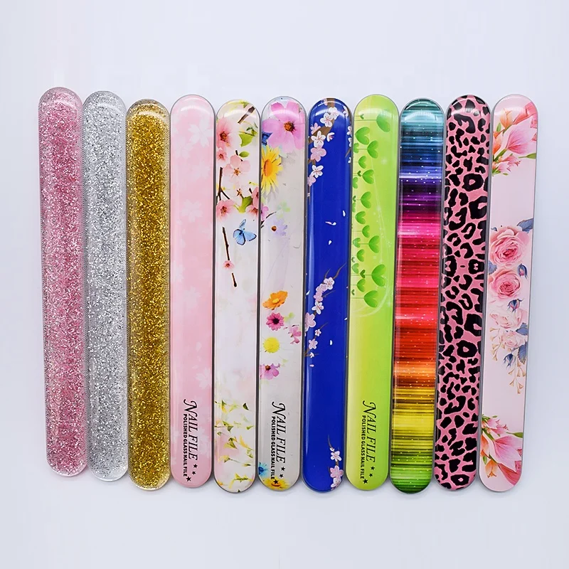 Hot Selling in America Colorful Glass Nail Shiner with Print