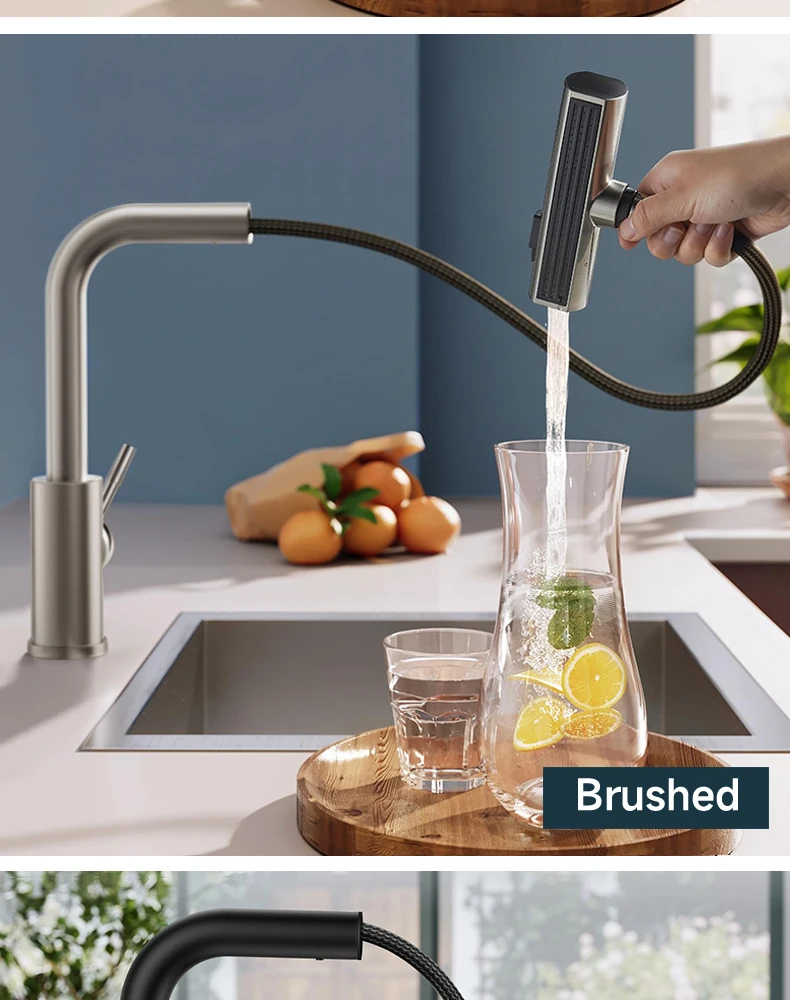 china manufacturer modern design types hot cold mixer faucet 304 sus stainless steel pull out water tap kitchen sink faucet tap