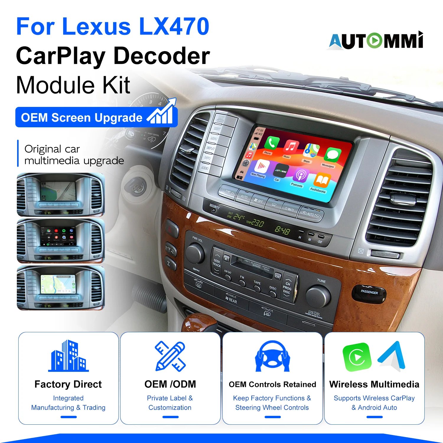 LX470 Auto Electronics - Wireless Carplay & Android Auto