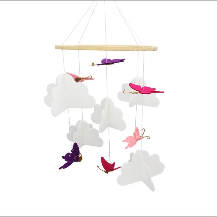 light weight baby mobile cloud wire ornament hangers felted ball