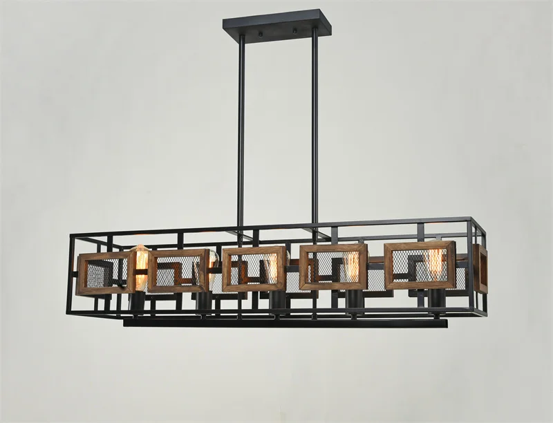 Modern Farmhouse Style Black Finish Kitchen Island Light For Dining