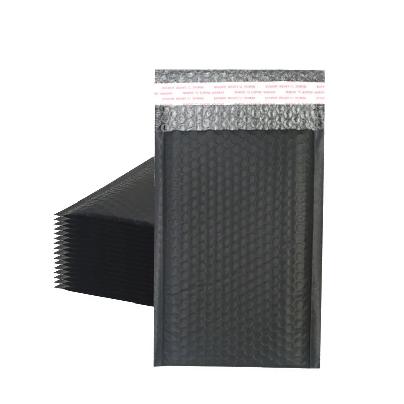 Custom Printed Bubble Mailer Bag Black Matte Padded Shipping Mailer Compostable Small Big