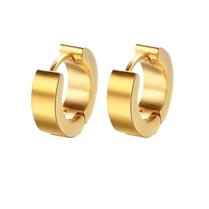 Customizable Fashion Jewelry Earrings Anti-allergy Ear Clip Black Ear Rings Boys-tune Earrings Stainless Steel