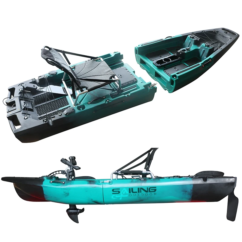 10ft Propeller Ocean Pedal Drive Kayak Modular 1-Person HDPE Sea Live Fish Storage Kayaks for Fishing Hull Material Rivers