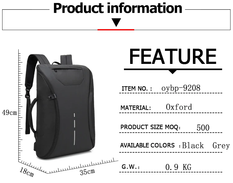 Custom Backpack Manufacturer Usb Charging Business Laptop Backpack For