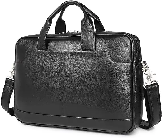 high-grade Leather Laptop Shoulder Bag Office Briefcase Lightweight Portable Simple Tablet Carrying Big Capacity