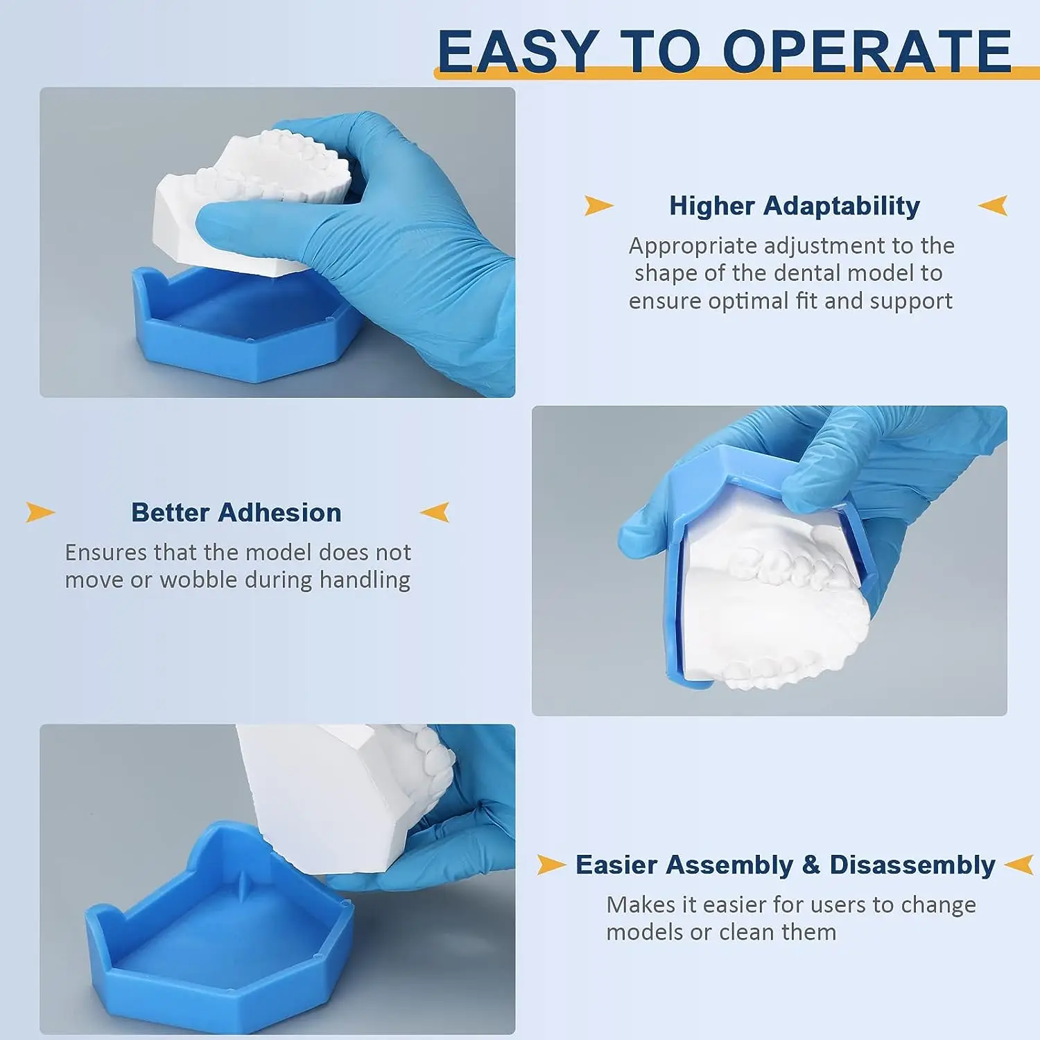 Dental Base Former Kit 6 Pcs Dental Lab Model Base Set Plaster Mold