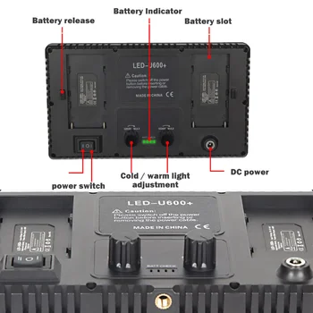 U600 RGB Led Adjustable Brightness Film Video Live Photography Photographic Lighting LED Video Studio Light for Video detail image