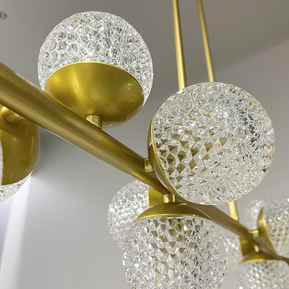 Glass G9 Light Source Chandelier Gold Luxury Restaurant Bar Drop Lights Indoor Bubble Ball Pendant Light