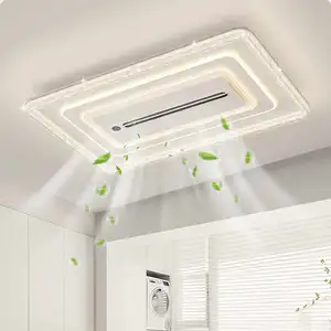 Modern LED Ceiling Fan Lamp with Remote Control New Smart Recessed Iron Body for Living Room