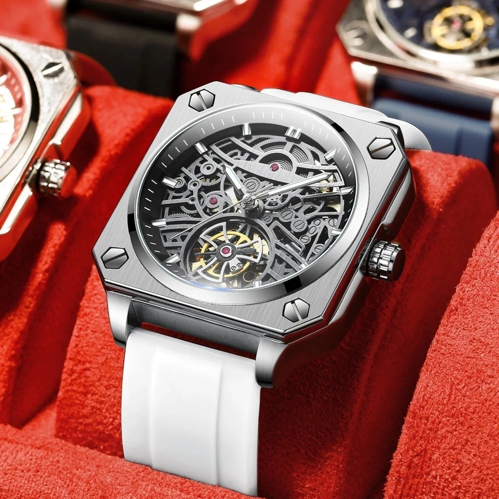 New BINBOND Tourbillon Mechanical Watch Top Brand Clock Men