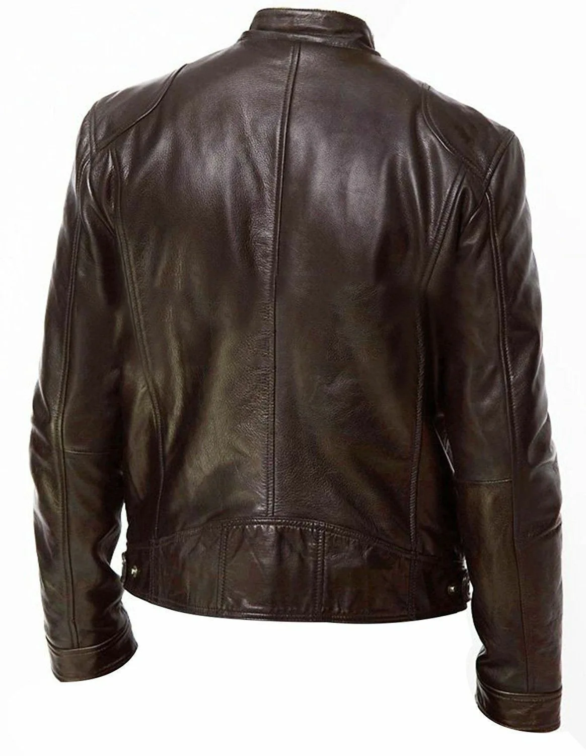 2024 PU Leather Zipper Men Spring Autumn Coat Men's Fashion Stand Collar Slim Casual Tops Jacket_voghion.com