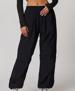 TOPKO Women's Workwear Pants With Drawstring Design for Casual Multi Pocket Running and Fitness Pants