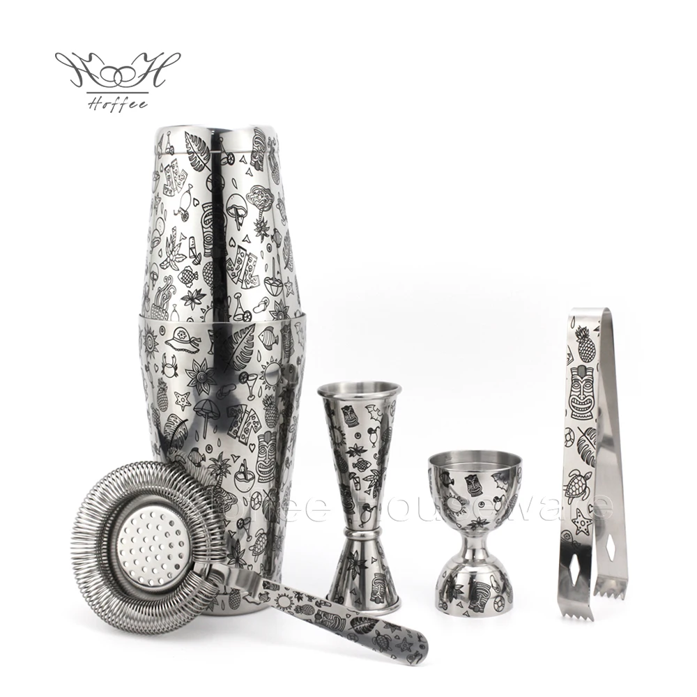 Engraved Cocktail Boston Shakers Set Customized Stainless Steel Bar Tools Bartender Cocktail Maker Drink Mixer Cocktail Shaker