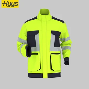Custom High Visibility Winter Workwear Jackets Reflective Heavy Outdoor Work Uniforms Safety Traffic Roadway Men Work Clothes