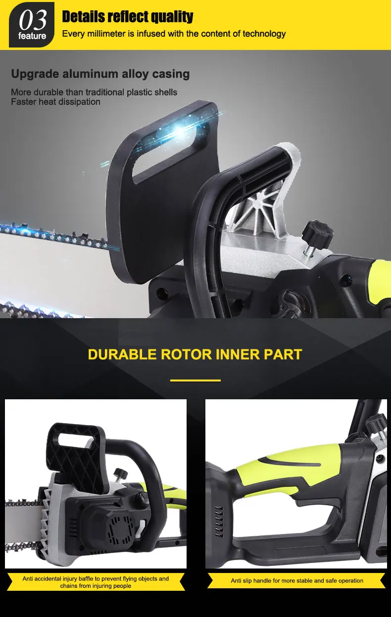 1600w 40v 42v Battery Professional Portable Electric Cordless Chainsaw