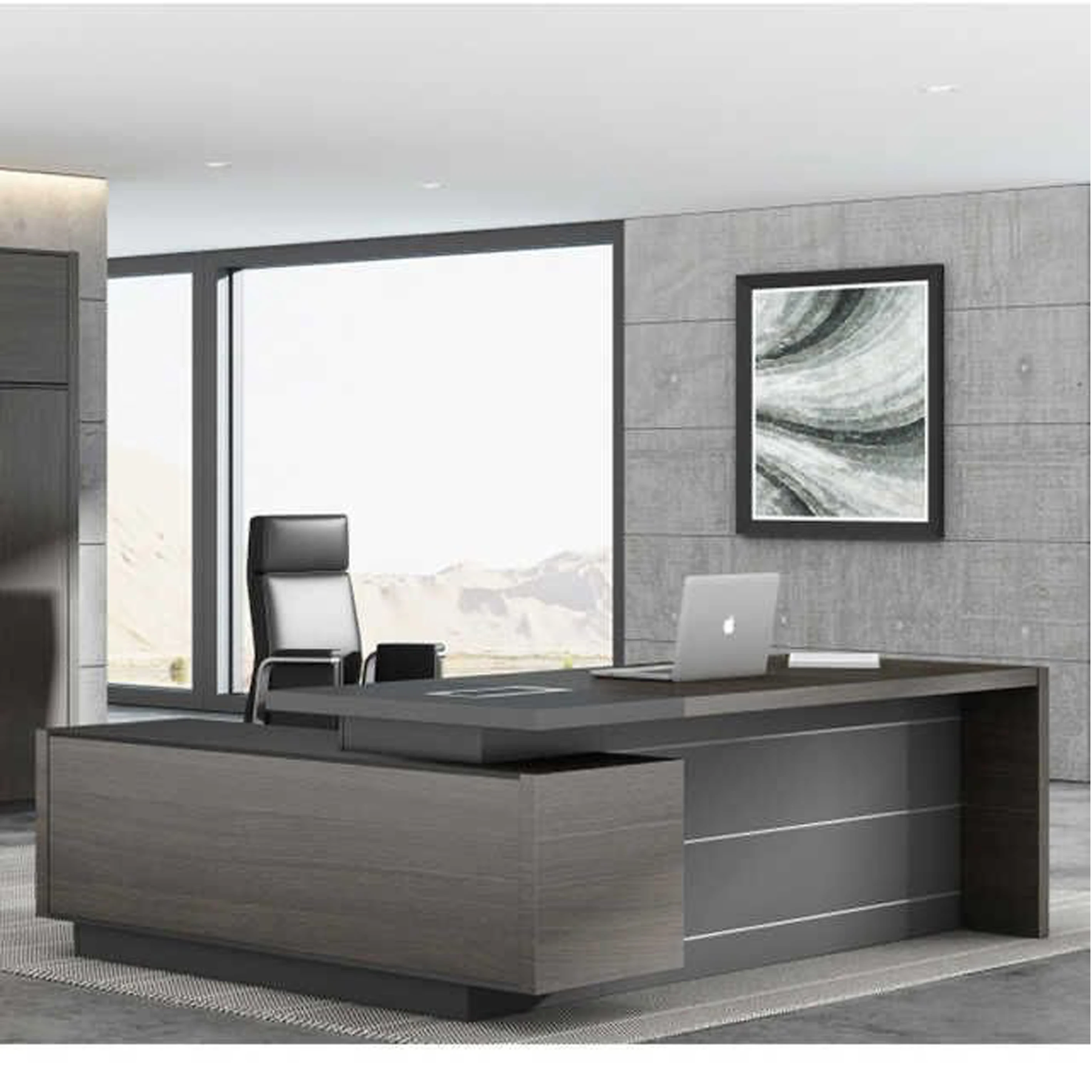 Wood Computer Table Design Executive Wood Office Furniture Desk CEO Boss Manager Office Table Executive Office Desk Table