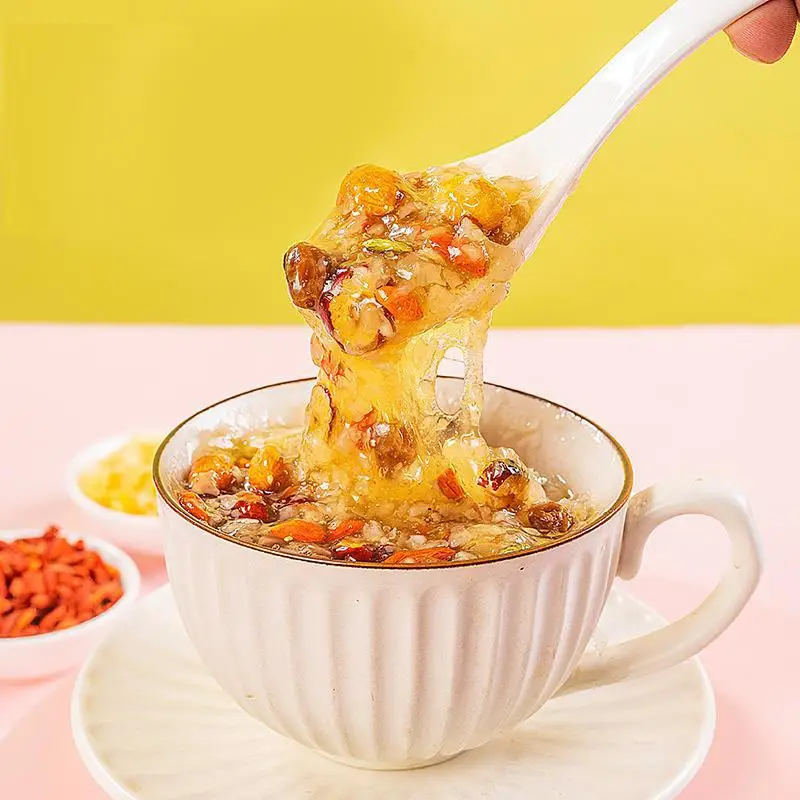 «Птичье гнездо» и «гриб тремелла фукусовидная супа с мелким углём порошок корня лотоса суп гайка мгновенный заменители пищи 500