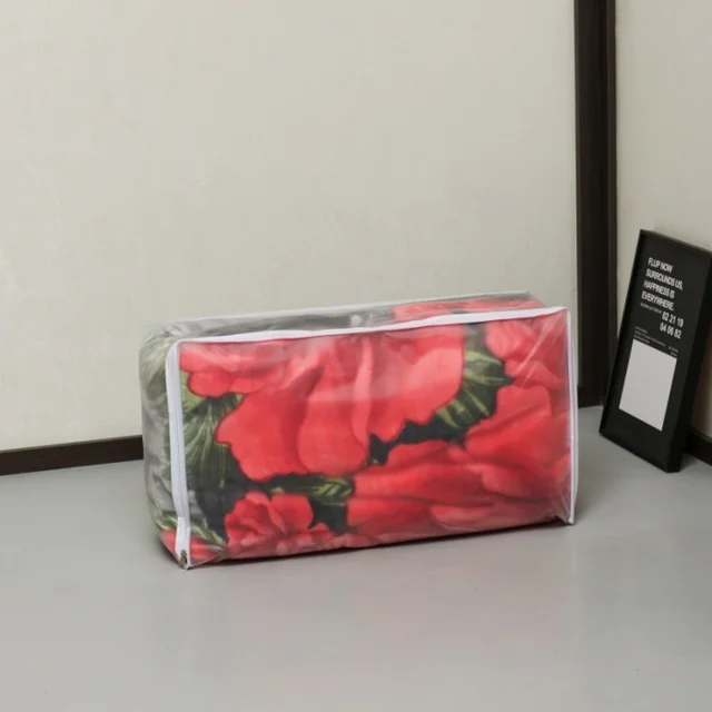 Clear Vinyl PVC Zipper Blanket Storage Packaging Bags Plastic Blanket Bag for Convenient Organization and Protection
