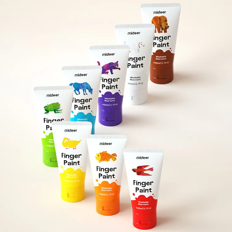 Оптовая продажа безопасности 8 видов цветов нетоксичные моющиеся Пальчиковые краски для детей