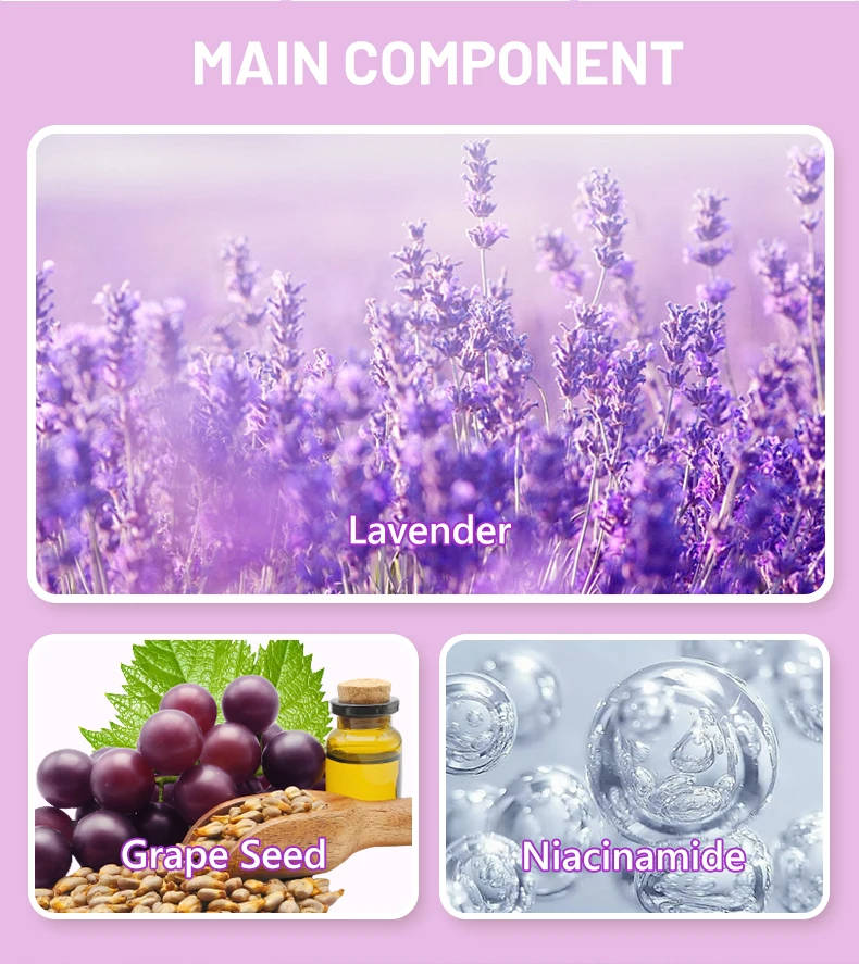 Oem Odm Lavender Facial Wash With Grape Seed & Niacinamide Face Pore Clean Brightening Skin Deep Cleans Face Wash For Women