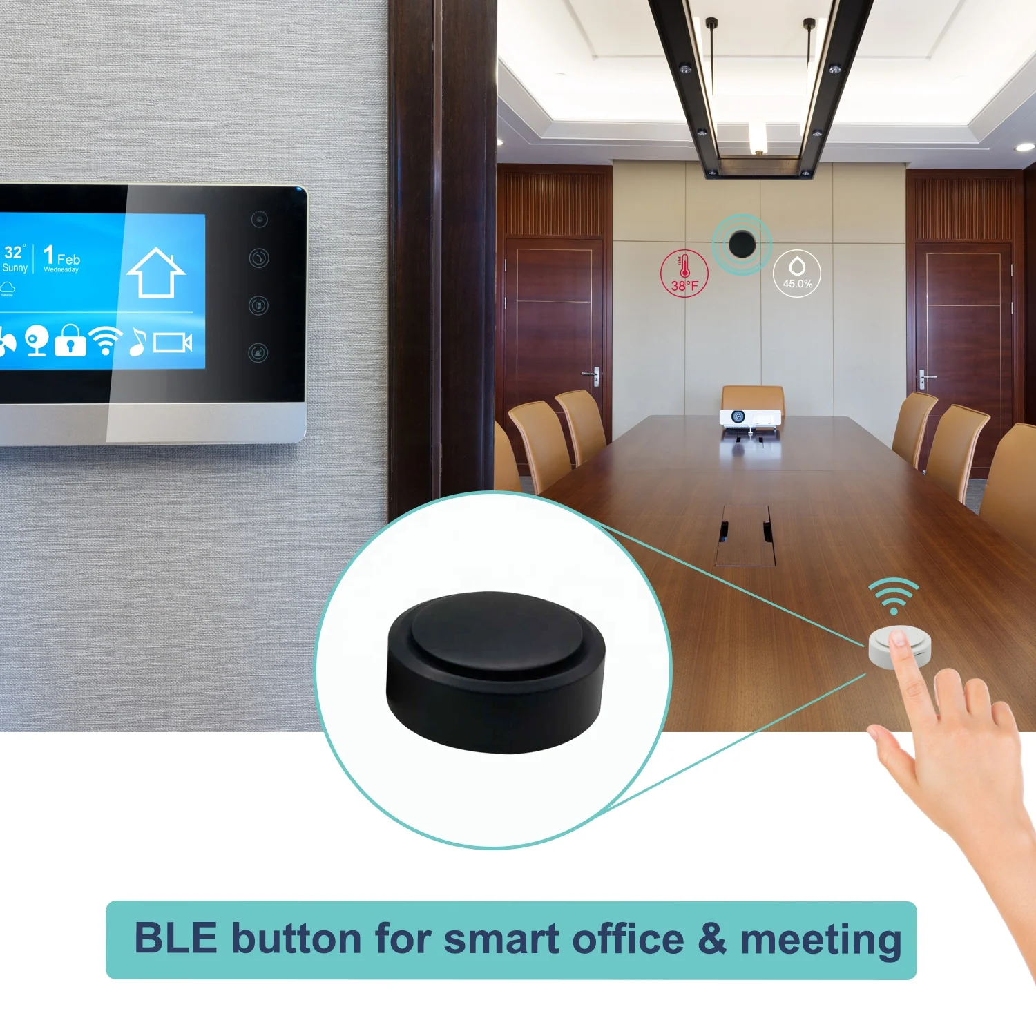 SCiE5 IoT indoor tracking/positioning small Bluetooth 5.0 programmable push button & a buzzer BLE beacon